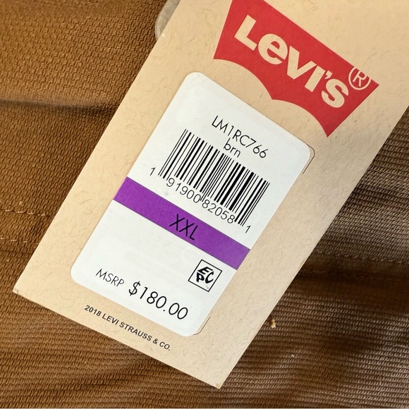Levi's Men's Brown Cotton Workwear Four-Pocket Field Jacket Military XXL NEW 950 - Picture 3 of 4